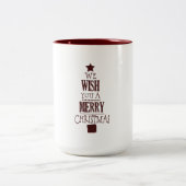 Red Merry Christmas Tree Wish Zweifarbige Tasse (Mittel)