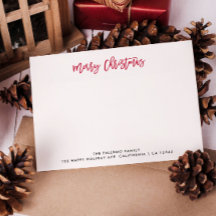 Red Merry Christmas Typografy Classic Family