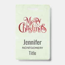 Red Merry Christmas Typografy Festive Schriftart Ausweis