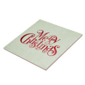 Red Merry Christmas Typografy Festive Schriftart Fliese (Seite)