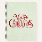 Red Merry Christmas Typografy Festive Schriftart Notizblock (Vorderseite)