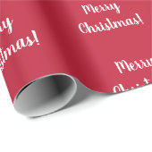 Red Merry Christmas Typografy Geschenkpapier (Rolleneckpunkt)