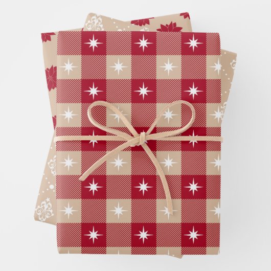 Red Merry Christmas Vintag Geschenkpapier Set (Beispiel)