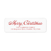 Red Merry Christmas Vintag Script Rücksendeadresse (Vorne)