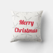 Red Merry Christmas White Starfish Patterns Gesche Kissen (Rückseite)
