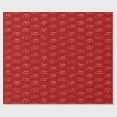 Red Merry Christmas Wrapping Paper Geschenkpapier (Flach)