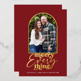 Red Merry Everything Arch Christmas Foto Folien Feiertagskarte