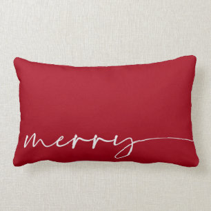 Red Merry Handschrift Weihnachten Lendenkissen