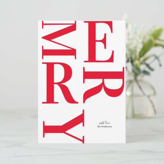 Red Merry Happy Holiday (Stehend Vorderseite)