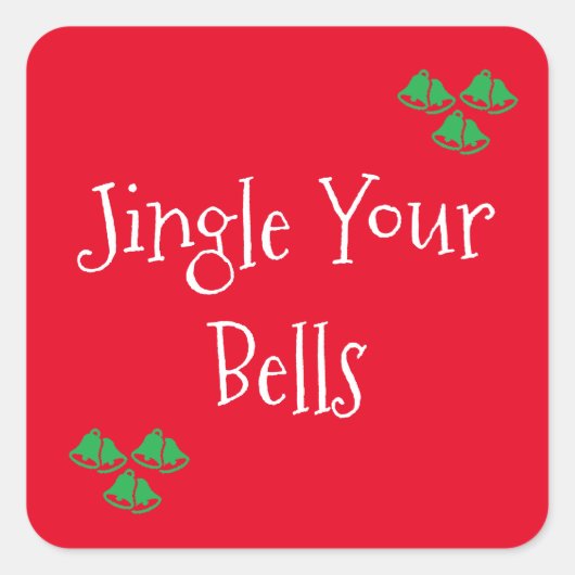 Red & Merry Jingle Bells Holiday Stickers (Vorderseite)