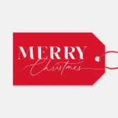 Red Merry Magic Weihnachten Geschenkanhänger (Vorderseite (Horizontal))