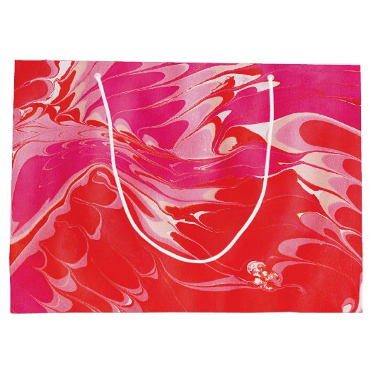 Red Merry Marble Große Geschenktüte (Rückseite)