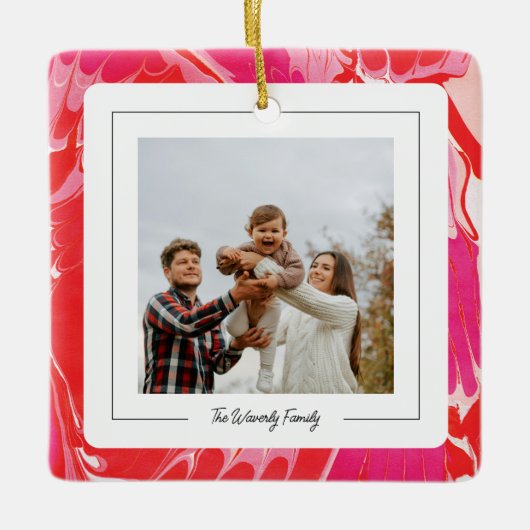 Red Merry Marble Ornament (Vorderseite)