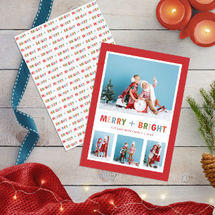 Red Merry und Bright Foto Collage Weihnachten