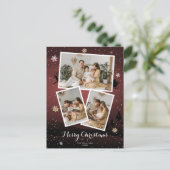 Red Merry Weihnachts-Foto Postkarten (Stehend Vorderseite)
