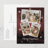Red Merry Weihnachts-Foto Postkarten (Vorne/Hinten)