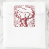 Red Merry Weihnachtsmann mit Knechteln Quadratischer Aufkleber (Tasche)