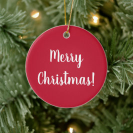 Red Merry Weihnachtstypografie Festival Keramik Ornament
