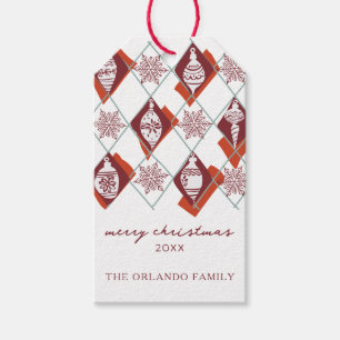 Red Merry Weihnachtstypografie Weihnachtsgeschenk  Geschenkanhänger