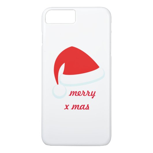 Red Merry Xmas Weihnachtsmannmütze iPhone 7 Case-Mate iPhone Hülle (Rückseite)