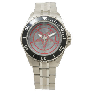 Red Metal Baphomet Watch Armbanduhr