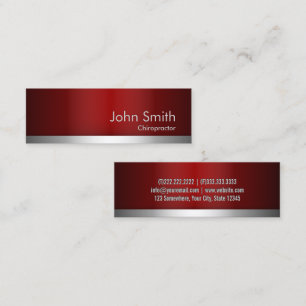 Red Metal Chiropraktor Business Card Mini Visitenkarte