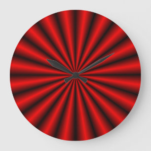 Red Metal Effect Optical Illusion Wall Clock Große Wanduhr