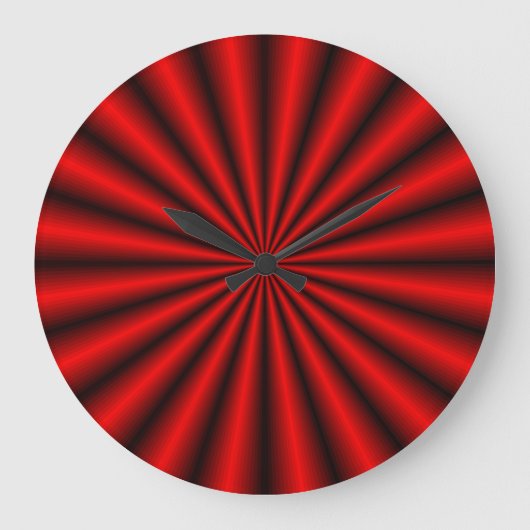 Red Metal Effect Optical Illusion Wall Clock Große Wanduhr (Vorderseite)
