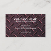 Red Metal Texture Custom Construction Worker Visitenkarte (Rückseite)