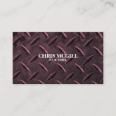 Red Metal Texture Custom Construction Worker Visitenkarte (Vorderseite)