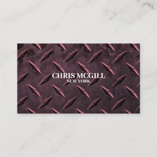 Red Metal Texture Custom Construction Worker Visitenkarte (Vorderseite)