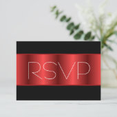 Red Metallic Black UAWG RSVP Karte (Stehend Vorderseite)