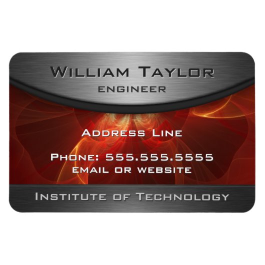 Red Metallic Elegance Magnet (Horizontal)