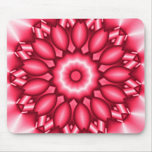Red Metallic Geometric Design Mousepad