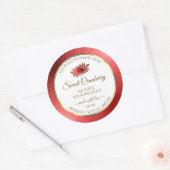 Red Metallic Glitzer White Product Labels Ladybug Runder Aufkleber (Umschlag)