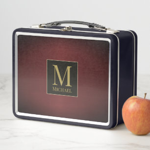 Red Metallic Metal Lunch Box