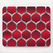 Red & Metallic Silver Octagons Muster Mousepad (Vorne)