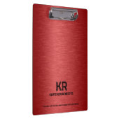 Red Metallic Texture Custom Black Text Klemmbrett (Rechts)