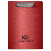 Red Metallic Texture Custom Black Text Klemmbrett (Vorderseite)