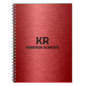 Red Metallic Texture Custom Black Text Notizblock (Vorderseite)