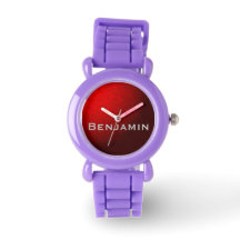 Red Metallic und Glitzer Watch with name