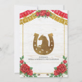 Red Mexican Charra Quinceañera Western Einladung (Rückseite)