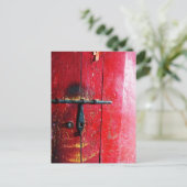 Red Mexican Door Postkarte (Stehend Vorderseite)