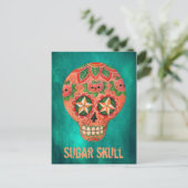 Red Mexican Sugar Skull Postkarte (Stehend Vorderseite)