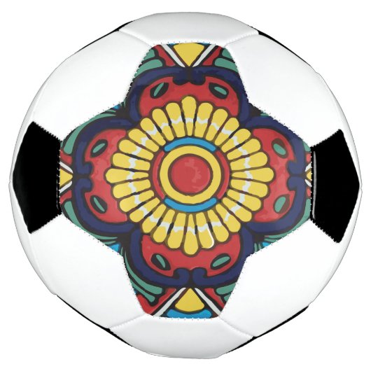 Red Mexican Talavera Tile Töpferkunst  Fußball (Gedreht)