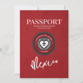 Red Mexico Passport Hochzeit Einladung (Rückseite)
