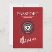 Red Mexico Passport Save the Date (Vorderseite)