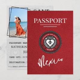 Red Mexico Passport Save the Date