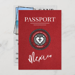 Red Mexico Passport Save the Date