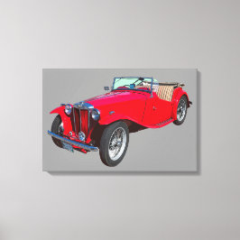 Red MG Cabrio Antique Sports Car Leinwanddruck